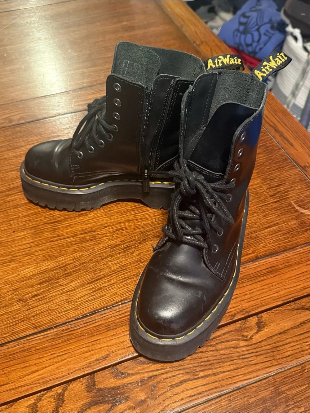 Dr. Martens Black Leather Lace-Up Combat Boots